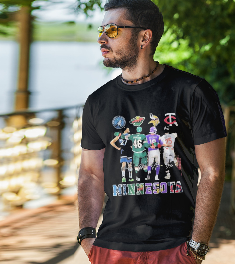 Minnesota Timberwolves Wild Vikings Twins Signature T-Shirt