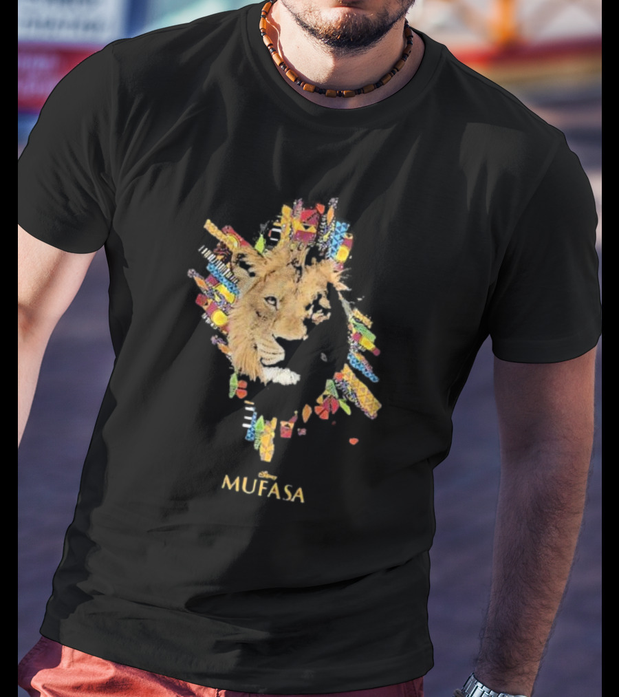 Disney Mufasa Legacy Of The Pride Lands Vibrant Tribal Lion Face T-Shirt
