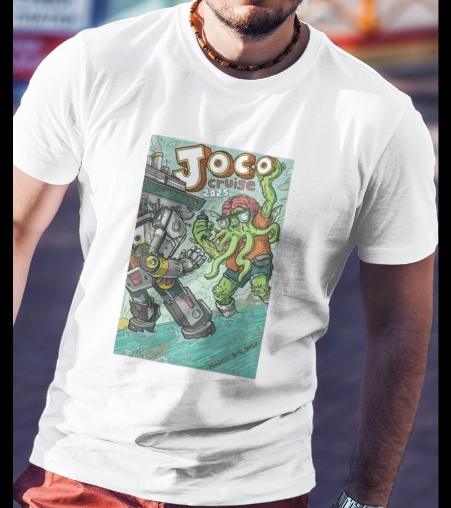 Joco Cruise 2025 Fort Lauderdale Robot Vs. Tentacle Monster March 2-9 T-Shirt