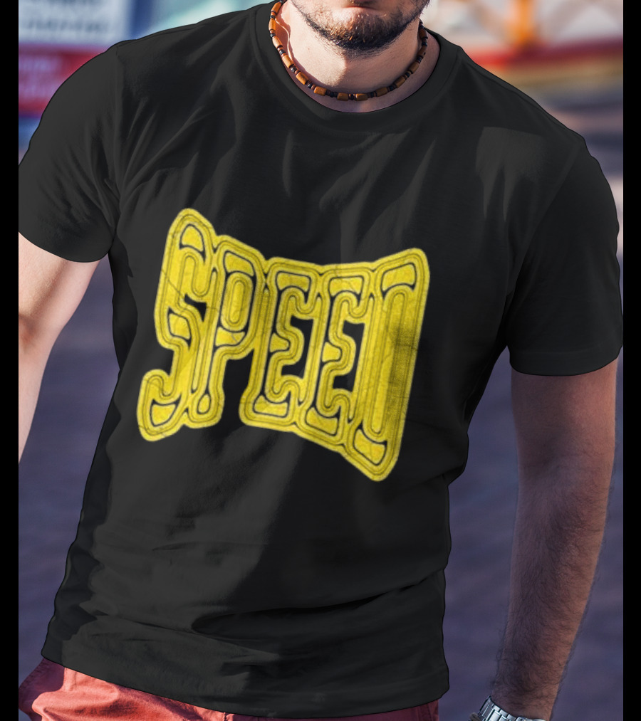 Ishowspeed Speed Gold Text Logo Bold Typography T-Shirt