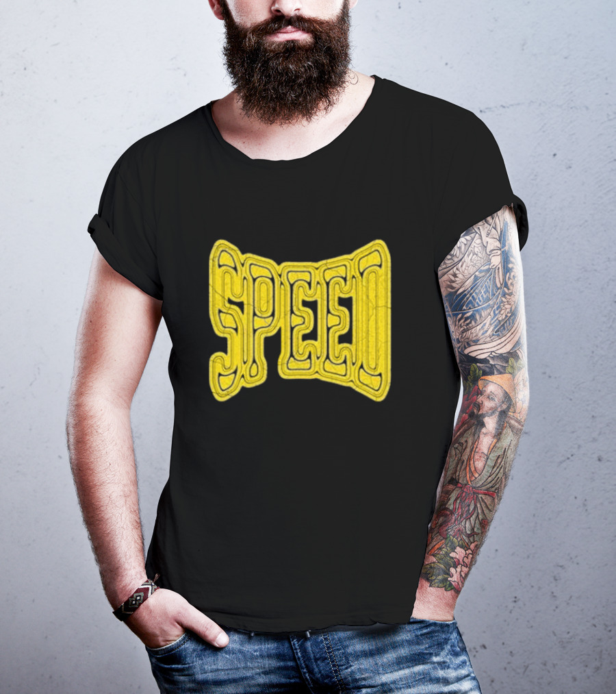 Ishowspeed Speed Gold Text Logo Bold Typography T-Shirt