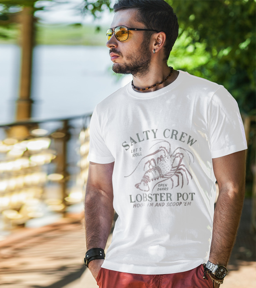 Salty Crew Let's Roll Open 24hrs Lobster Pot Hoop'em And Scoop 'Em T-Shirt