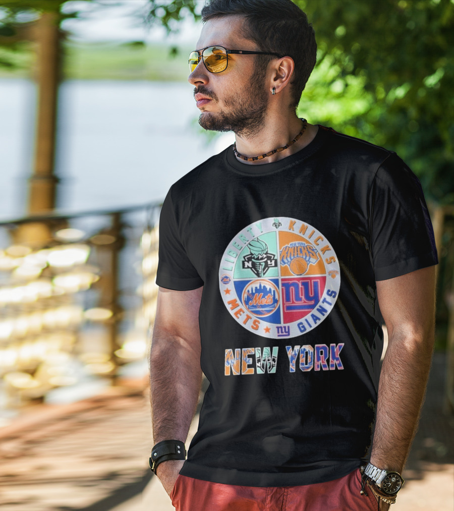 New York Liberty Knicks Mets Giants Yankees T-Shirt
