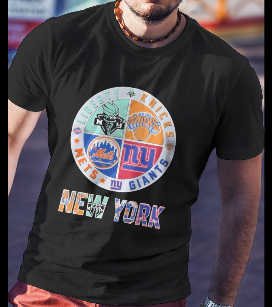 New York Liberty Knicks Mets Giants Yankees T-Shirt