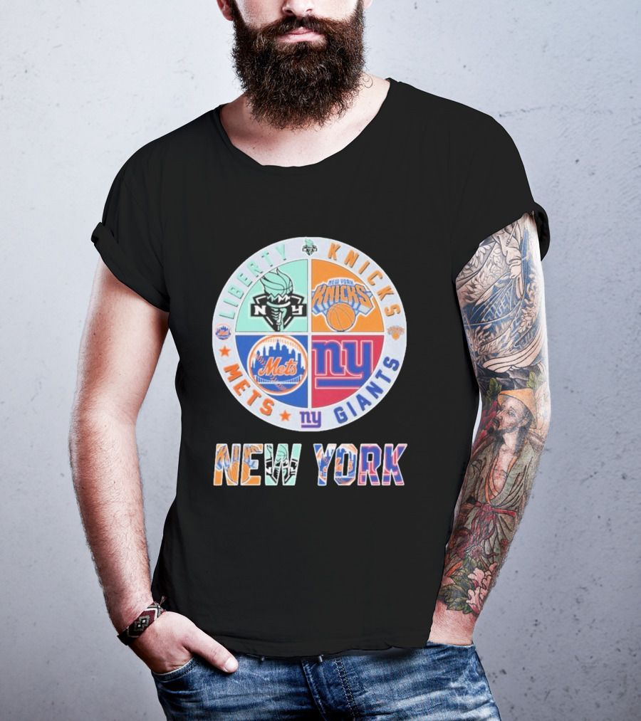 New York Liberty Knicks Mets Giants Yankees T-Shirt