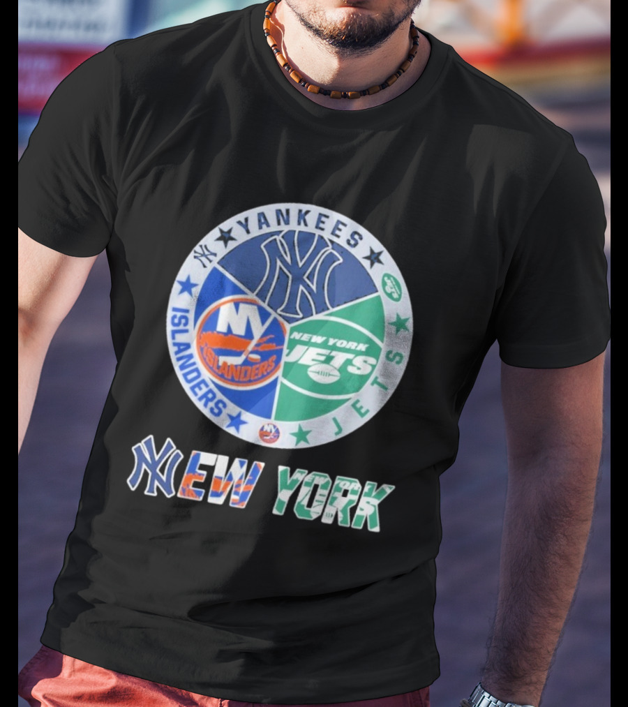 Yankees Islanders Jets New York Yankees X New York Jets X New York Islanders T-Shirt