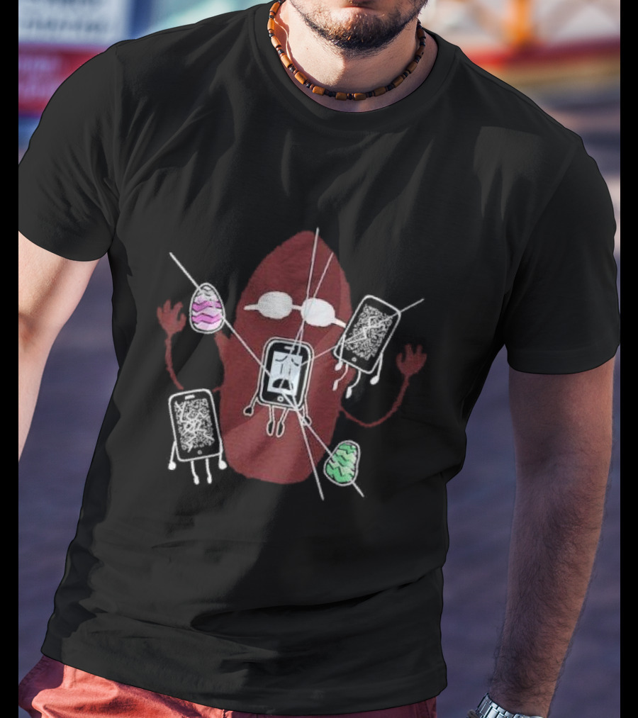 Shattered Memories Mephone3GS And Cobs With Broken Screens And Sunglasses T-Shirt