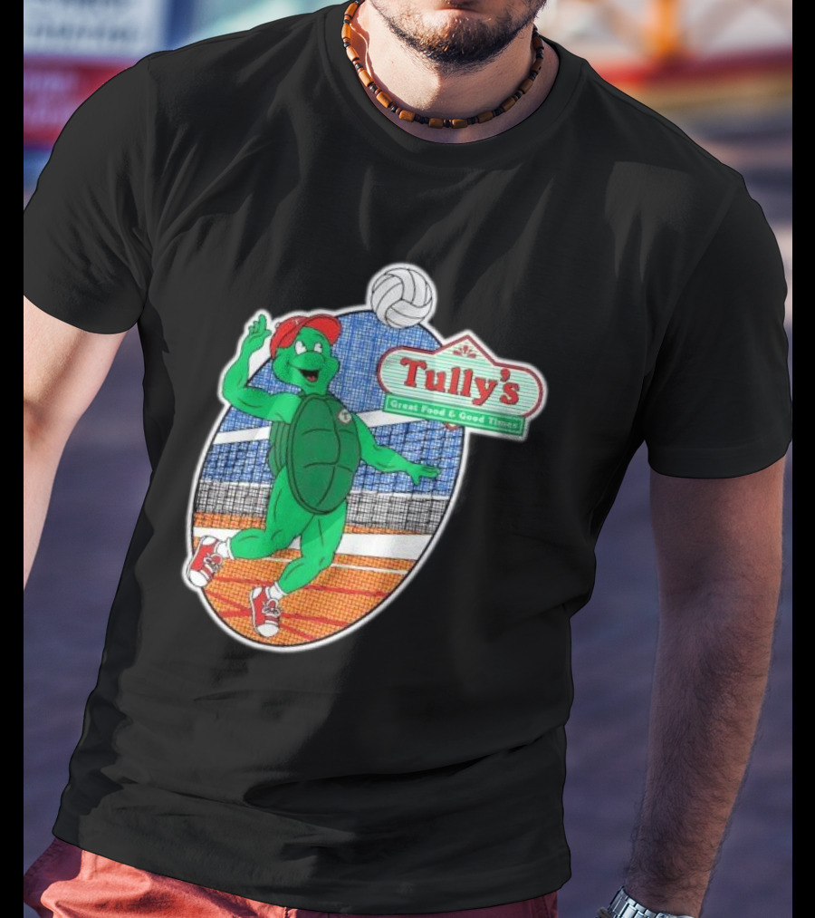 Tully’s Volleyball Great Food And Good Times Turtle Player T-Shirt