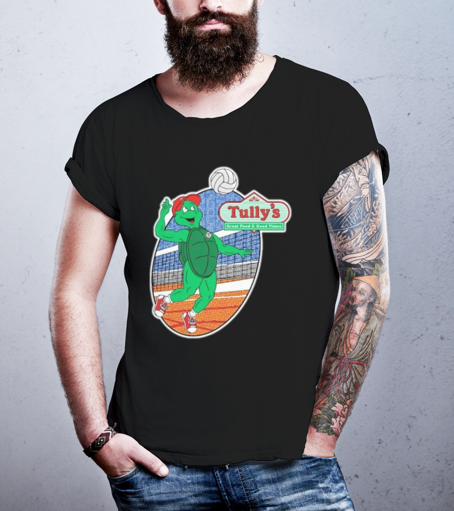 Tully’s Volleyball Great Food And Good Times Turtle Player T-Shirt