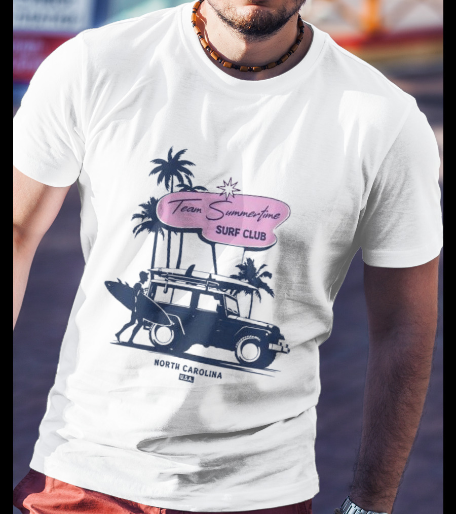 Team Summertime Surf Club Jeep Adventure North Carolina USA T-Shirt