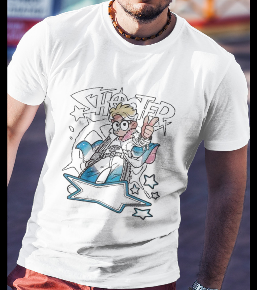 Umino Shota X Nielsen Shooter Collaboration Stars And Peace Sign T-Shirt