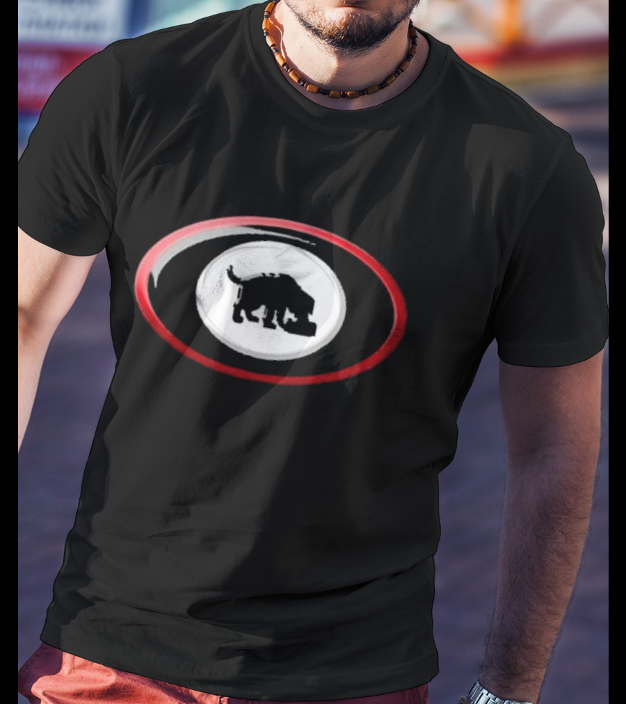 Niko-b Black Dog Embossed Circle Red Black White T-Shirt
