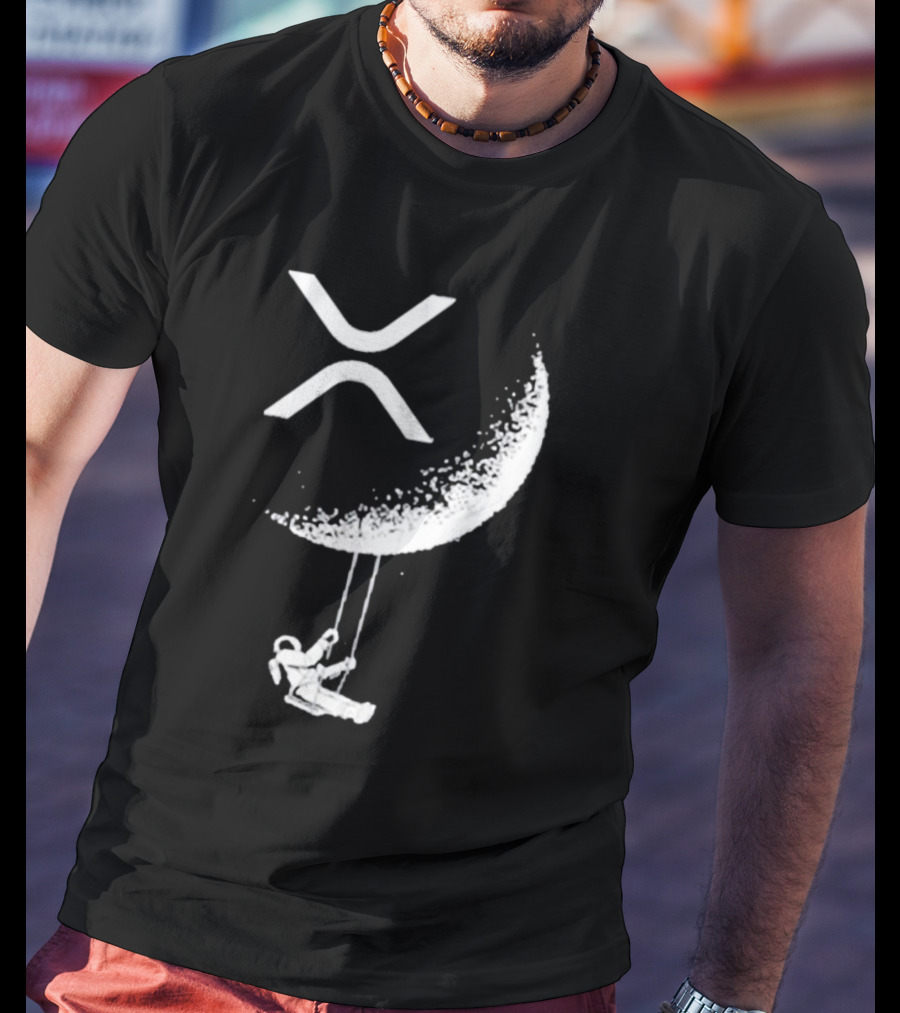 X-Moon Astronaut Swinging Beneath Lyndsey Wearing's Symbolic T-Shirt