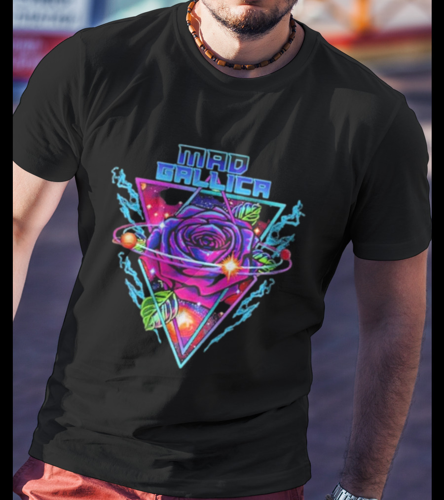 Mad Gallica Cosmic Rose Nebula Triangle T-Shirt