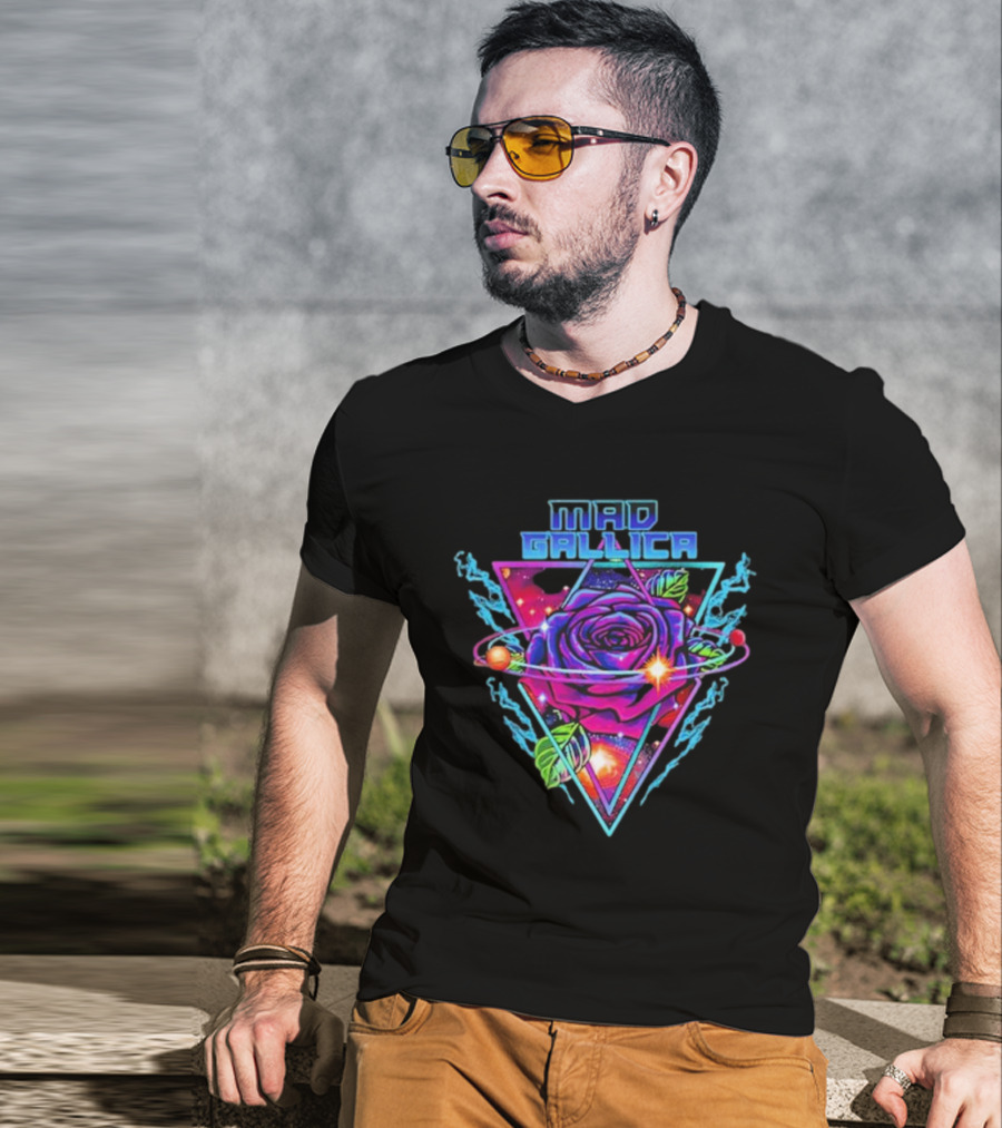 Mad Gallica Cosmic Rose Nebula Triangle T-Shirt