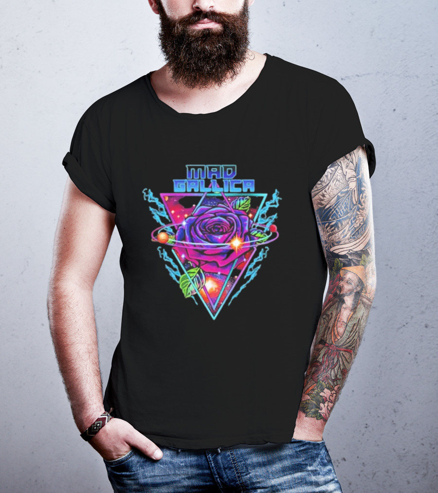 Mad Gallica Cosmic Rose Nebula Triangle T-Shirt