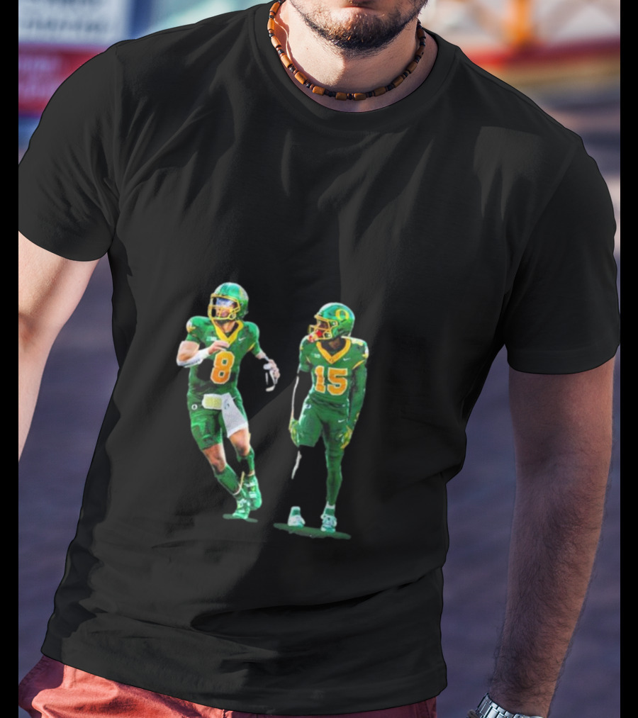 Oregon Ducks No 1 Seed College Football Playoff Players In Green Uniforms T-Shirt
