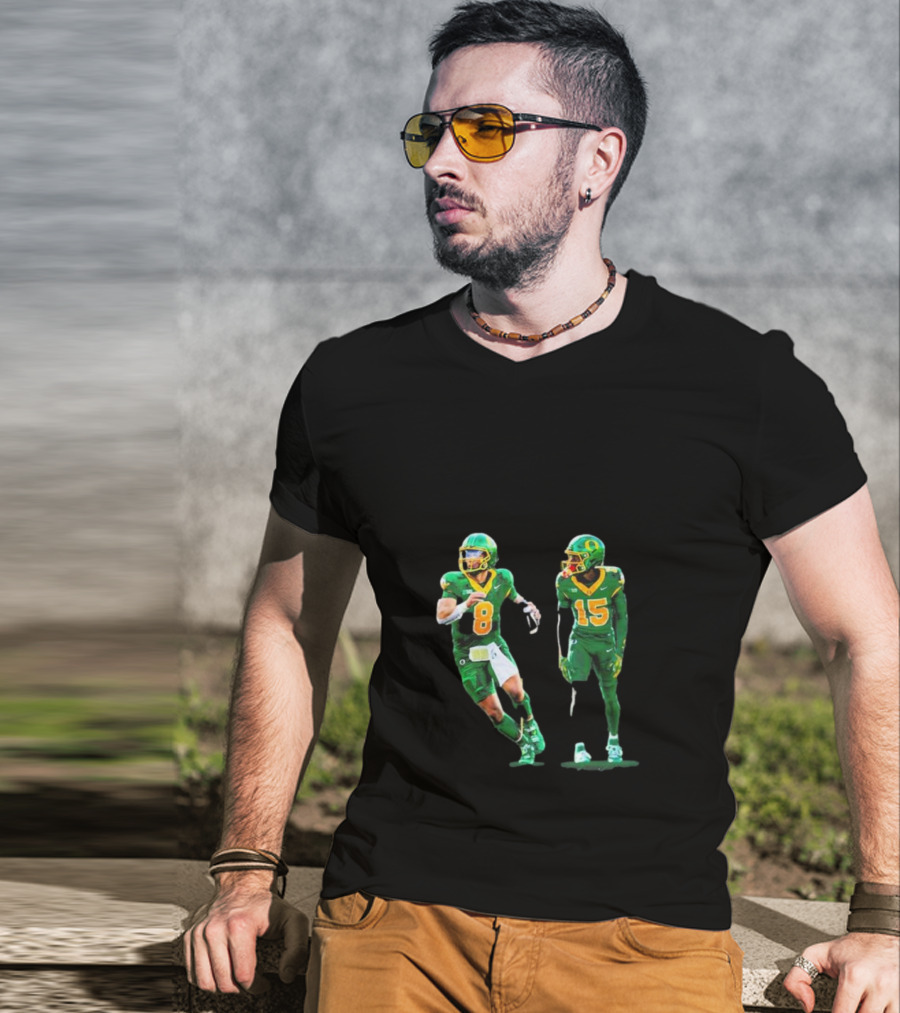 Oregon Ducks No 1 Seed College Football Playoff Players In Green Uniforms T-Shirt