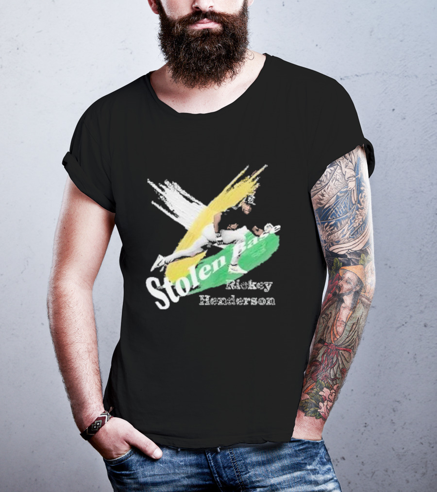 Rickey Henderson Stolen Base Dynamic Action T-Shirt