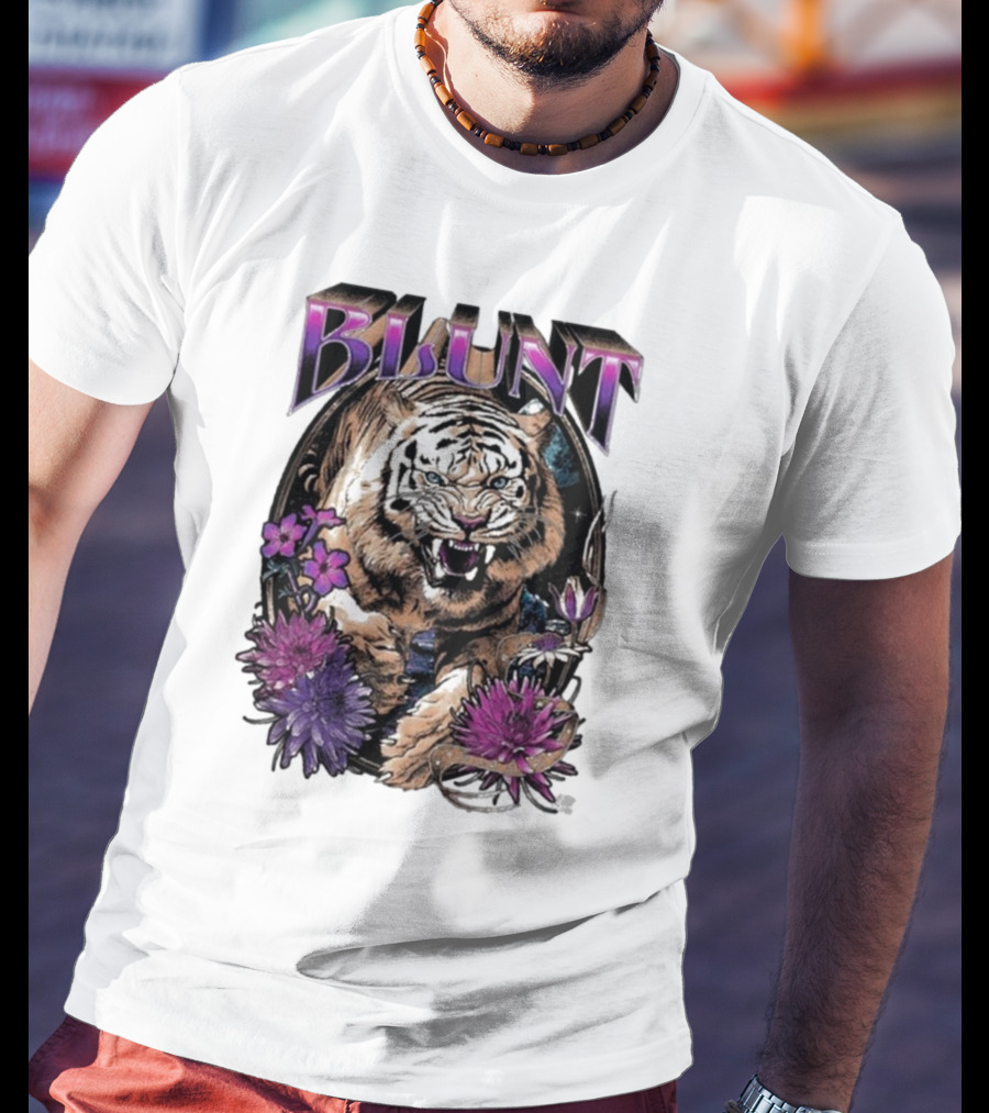 BLunt Fierce Tiger With Flowers T-Shirt