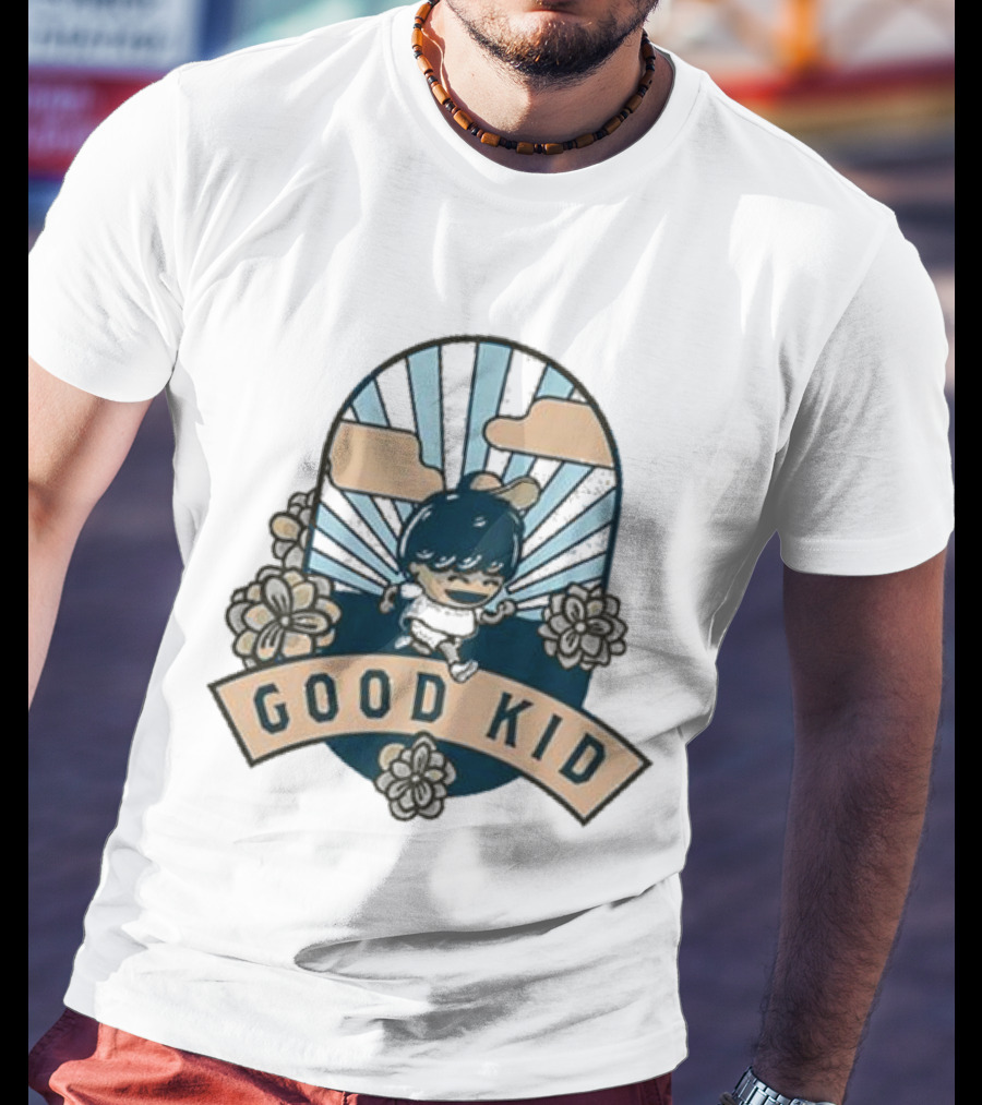 Good Kid Sunshine Retro Floral Clouds Sunburst T-Shirt