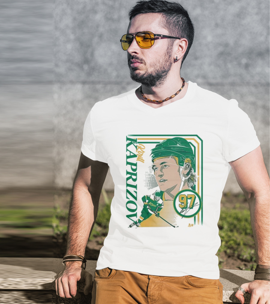 Kirill Kaprizov 97 Iconic Collage Frame T-Shirt