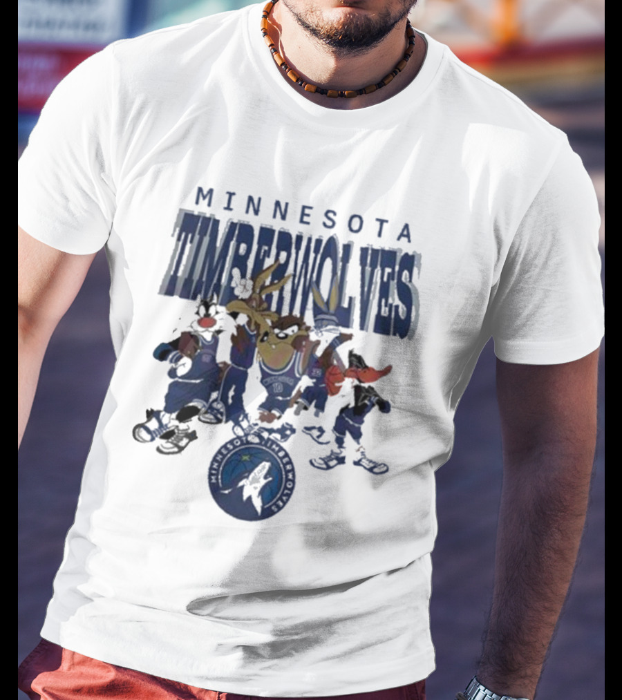 Minnesota Timberwolves NBA Basketball Featuring Looney Tunes Characters T-Shirt
