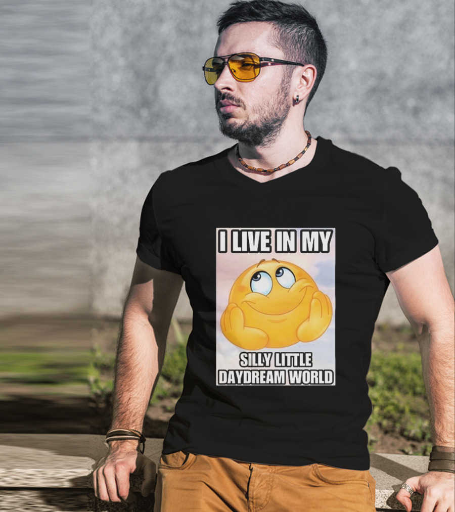 I Live In My Silly Little Daydream World Emoji T-Shirt
