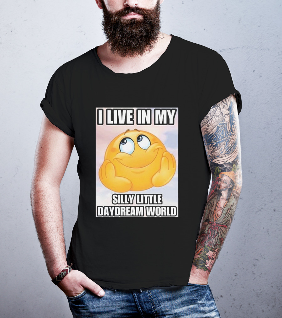 I Live In My Silly Little Daydream World Emoji T-Shirt
