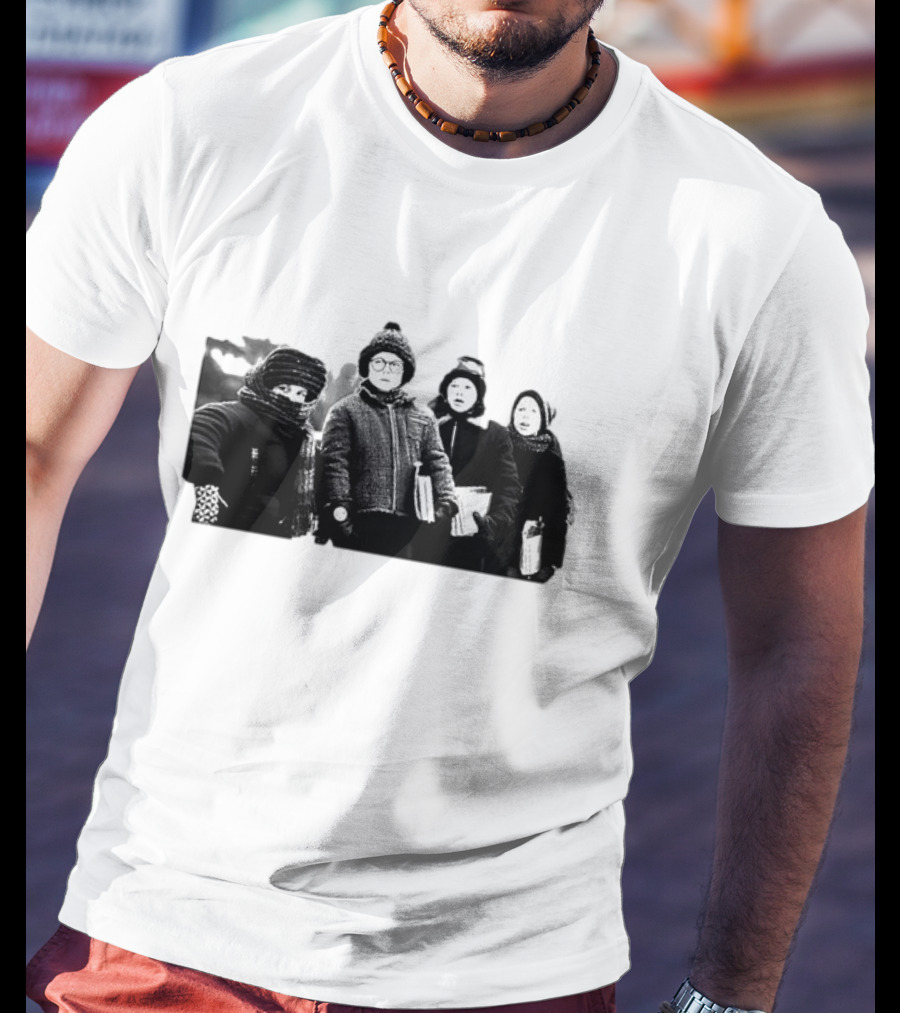 A Christmas Story Friends Winter Scene Iconic Movie Characters T-Shirt