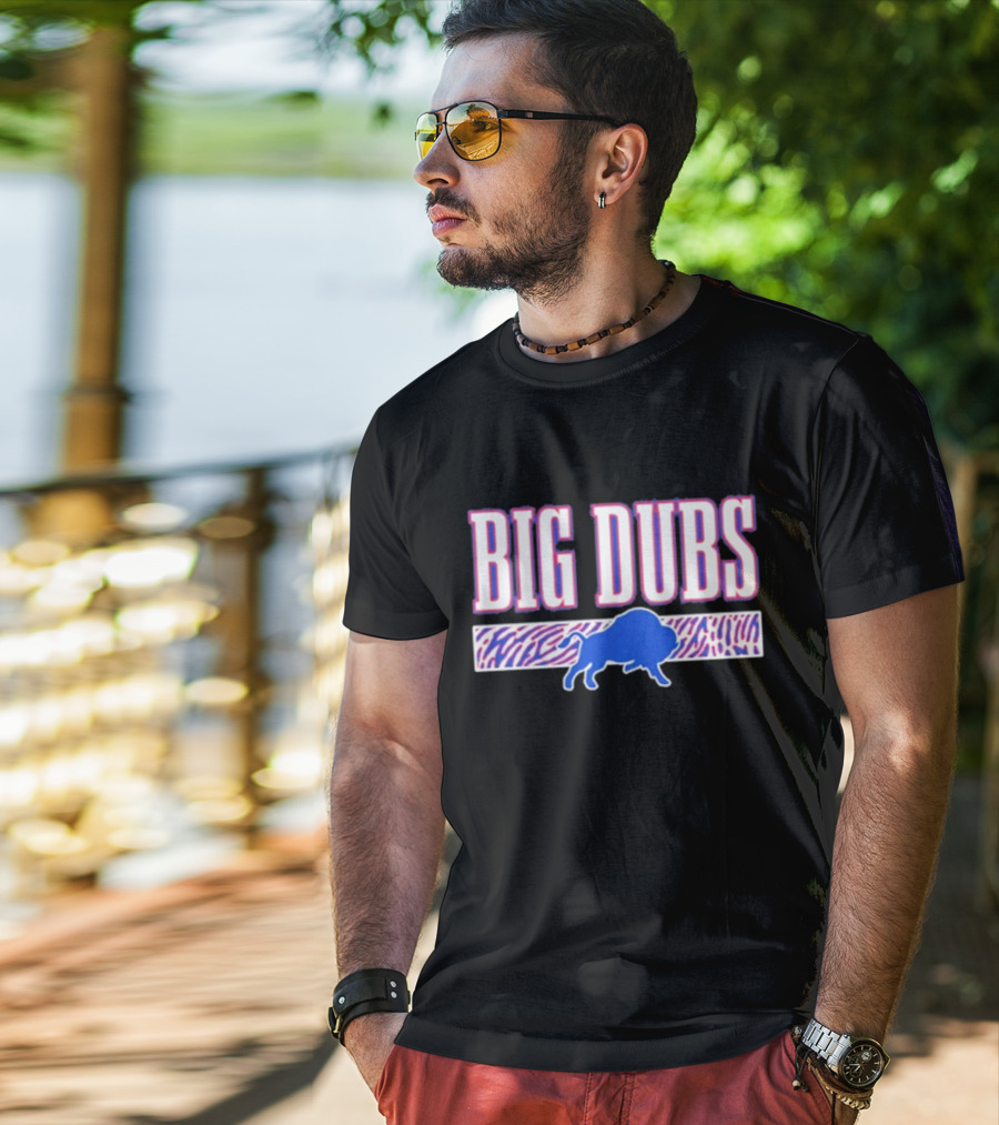 26 S Buffalo Big Dubs Blue Buffalo Zebra Print T-Shirt