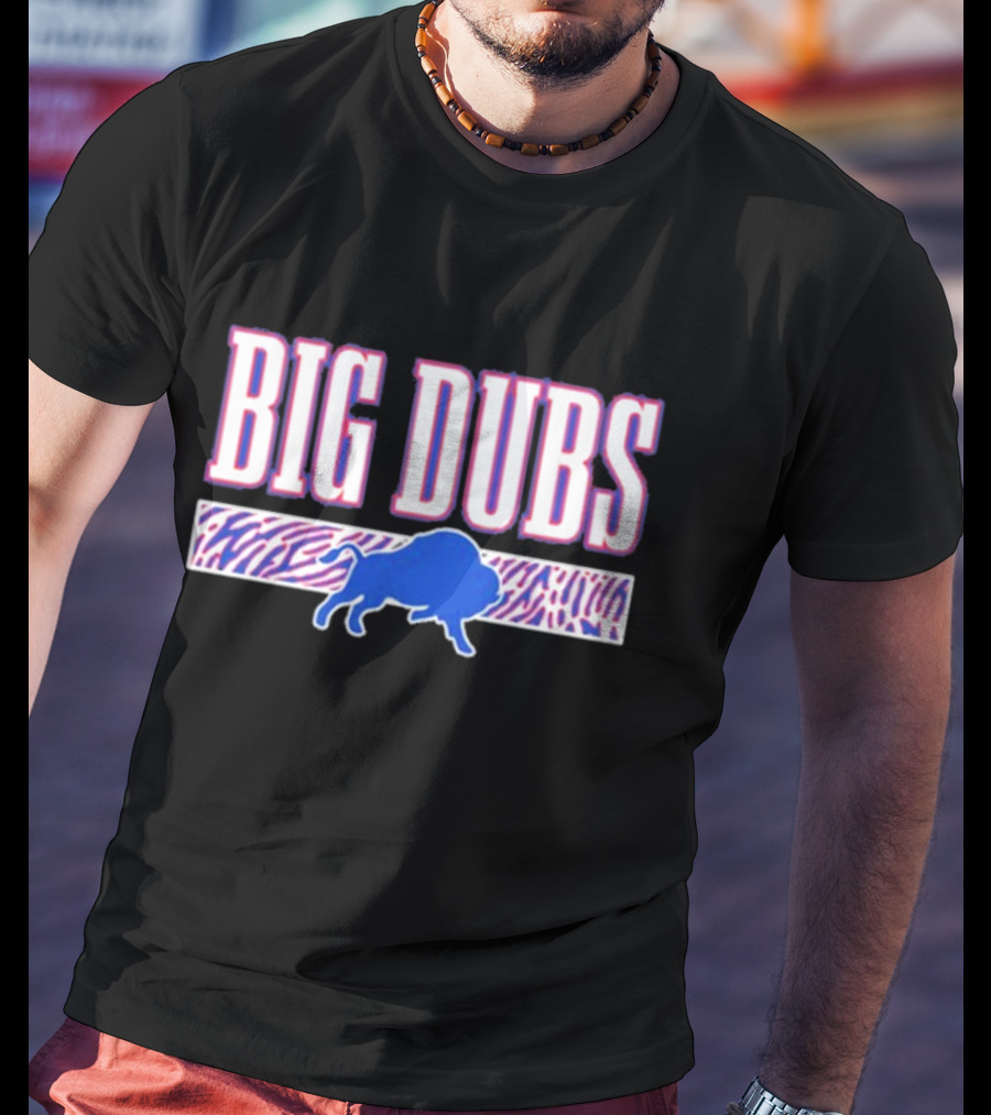 26 S Buffalo Big Dubs Blue Buffalo Zebra Print T-Shirt