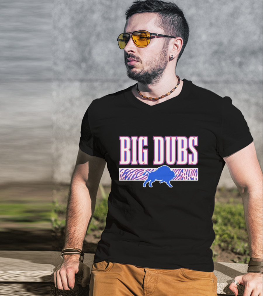 26 S Buffalo Big Dubs Blue Buffalo Zebra Print T-Shirt