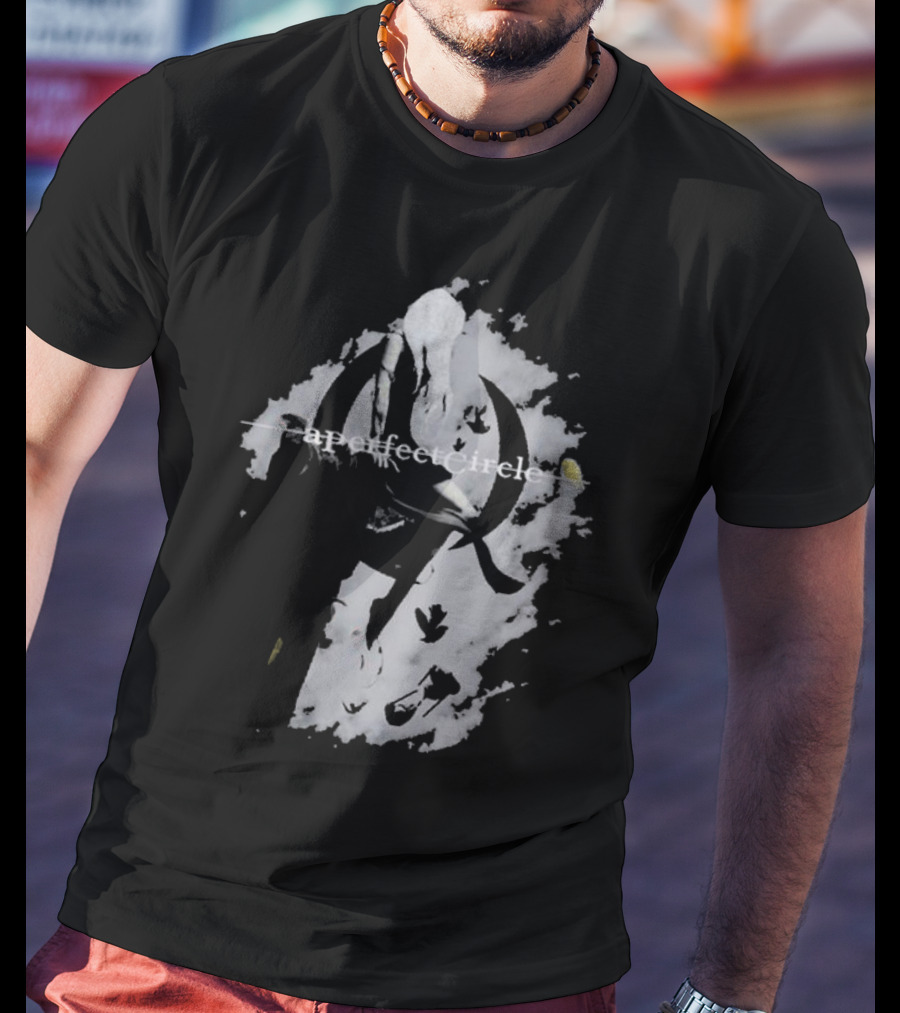 A Perfect Circle Grunge Style Angel Figure With Crescent T-Shirt