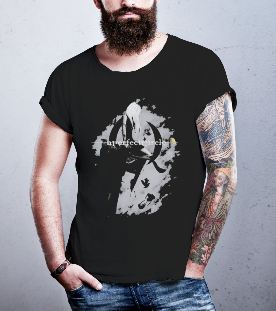 A Perfect Circle Grunge Style Angel Figure With Crescent T-Shirt