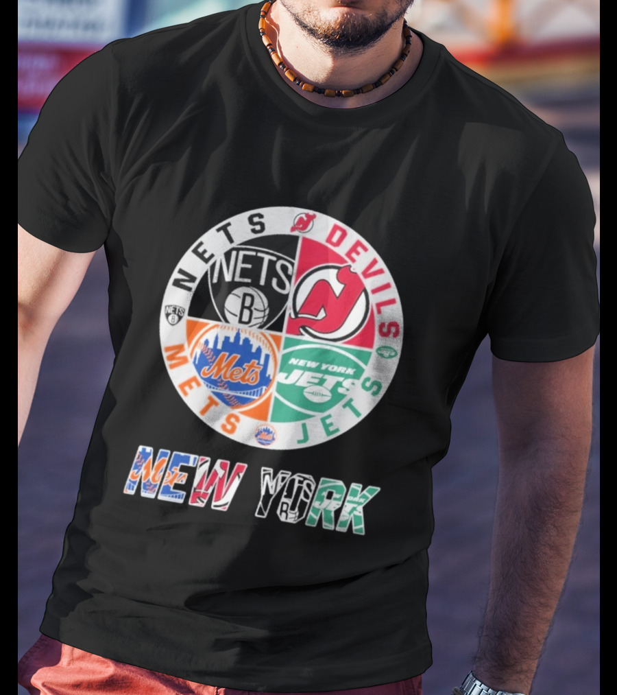 Brooklyn Nets New Jersey Devils New York Mets Jets New York T-Shirt
