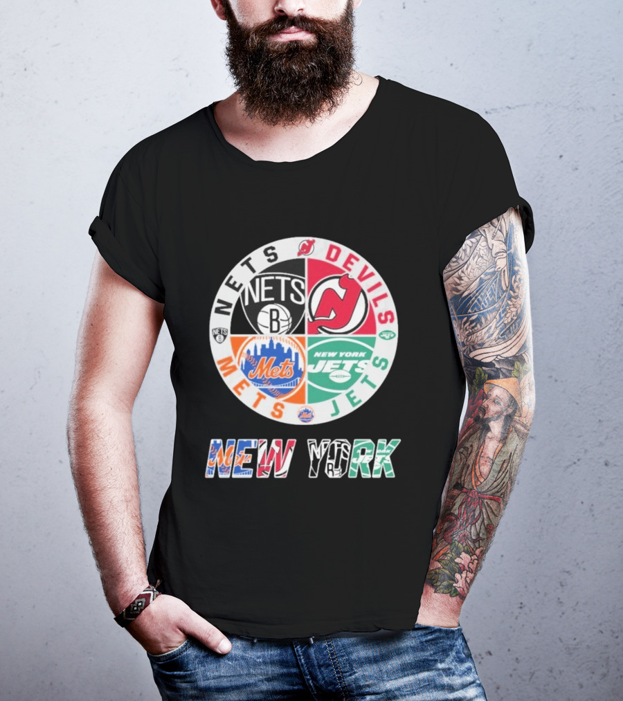 Brooklyn Nets New Jersey Devils New York Mets Jets New York T-Shirt
