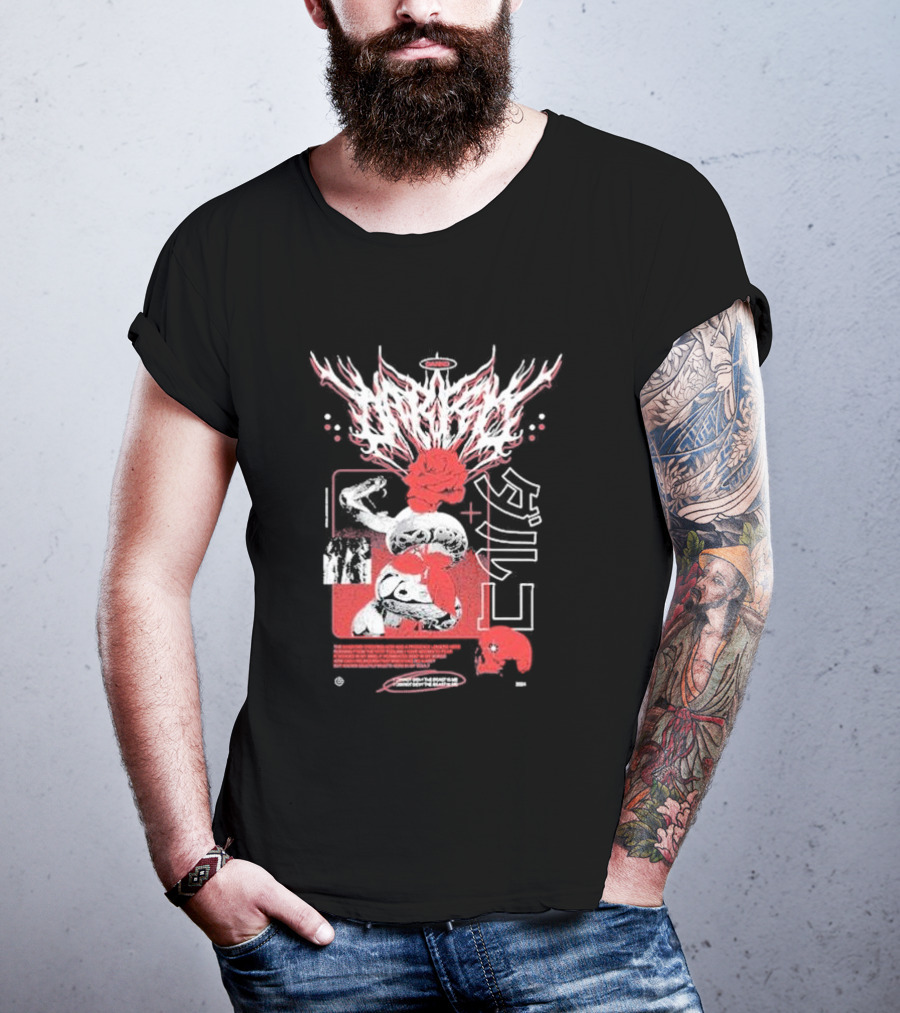 Darko Us Raffle Graphic With Abstract Red And White Elements T-Shirt