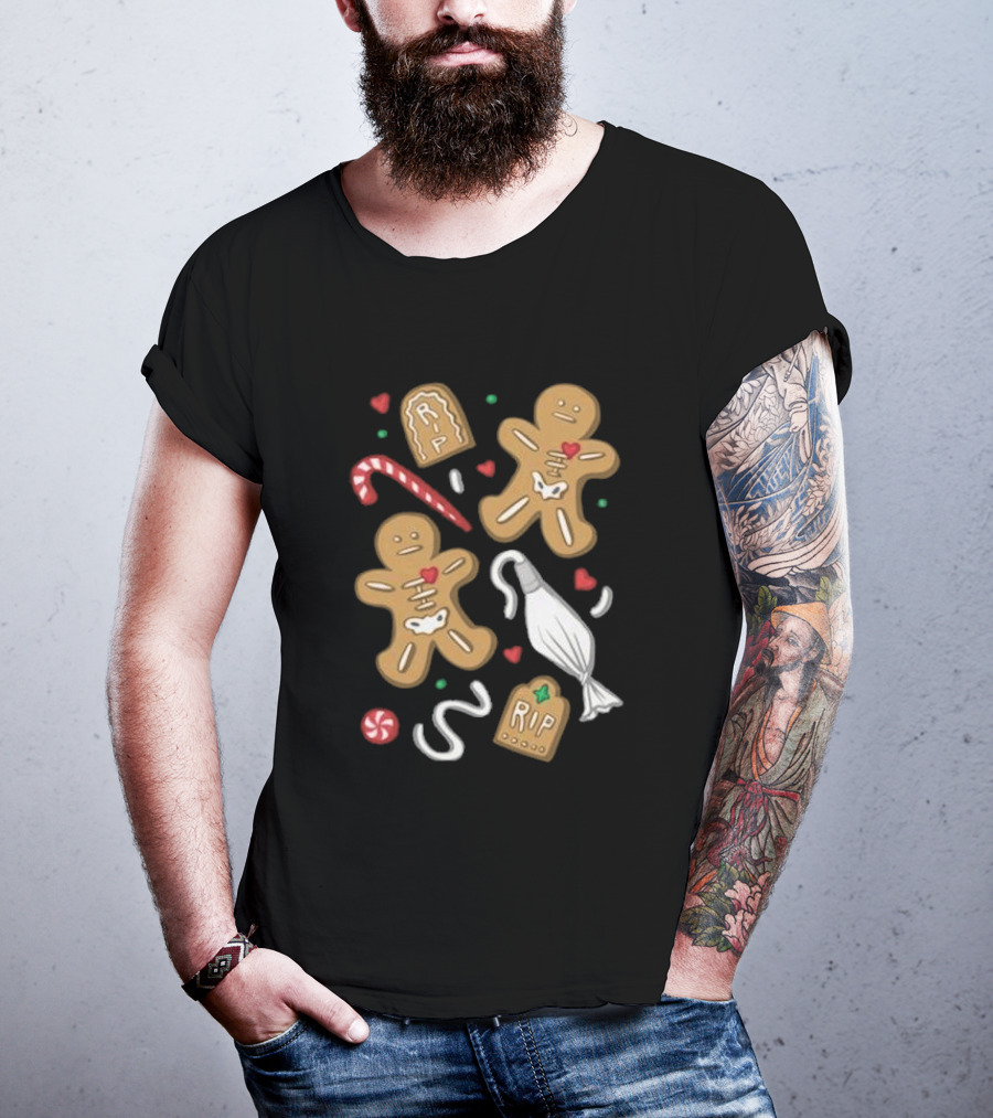 Evan And Katelyn Store Totally Normal Gingerbread Cookies RIP Candy Cane Peppermint T-Shirt