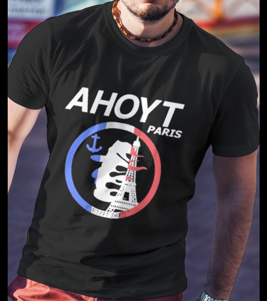 Ahoyt Paris Anchor Eiffel Tower Red Blue Circle No Budget Pirates T-Shirt