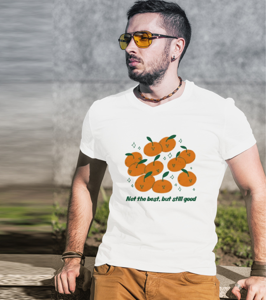 Summer Salt Not The Best But Still Good Cute Orange Faces With Green Leaves T-Shirt