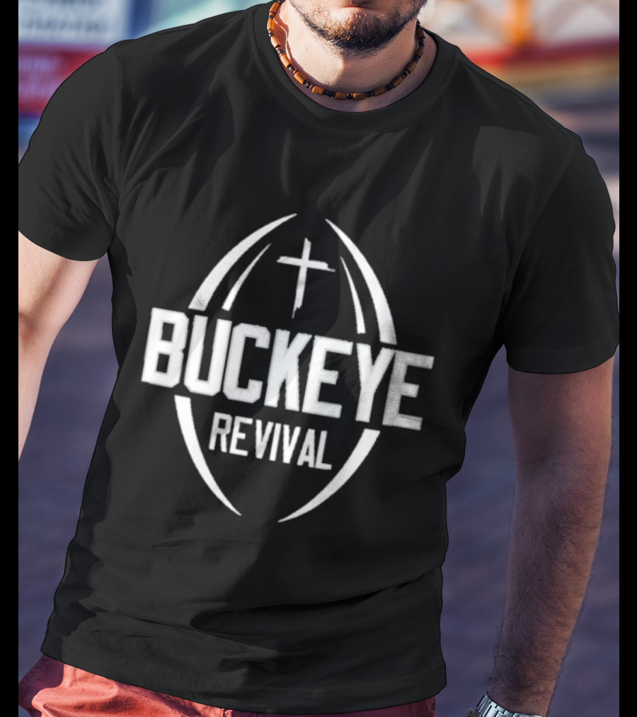 Buckeye Revival Football Faith Cross Emblem T-Shirt