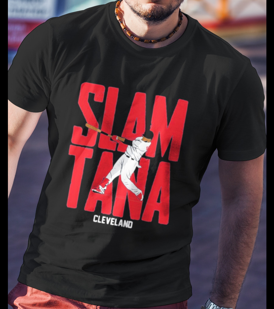 Carlos Santana Cleveland Baseball Slamtana Player T-Shirt