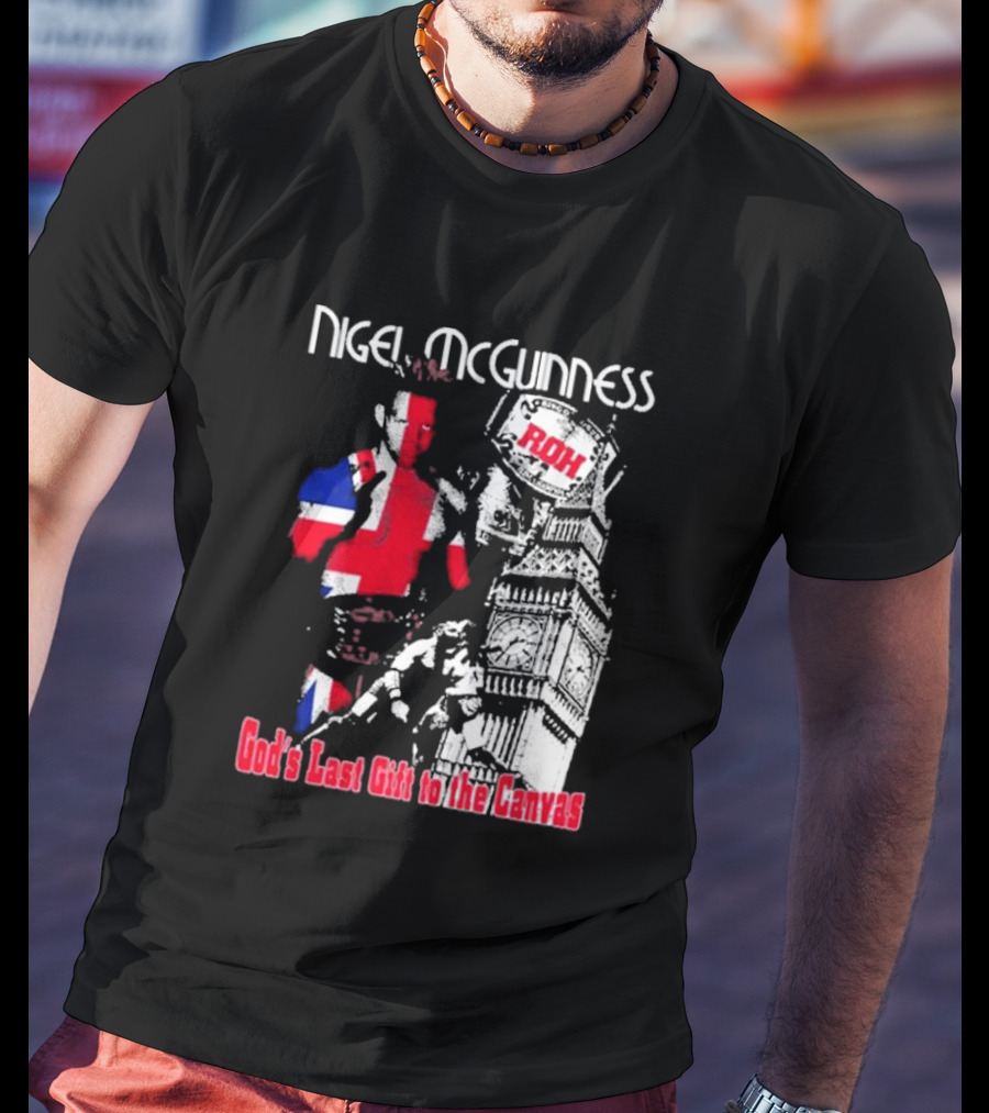 Nigel McGuinness ROH God's Last Gift To The Canvas Union Jack Big Ben T-Shirt
