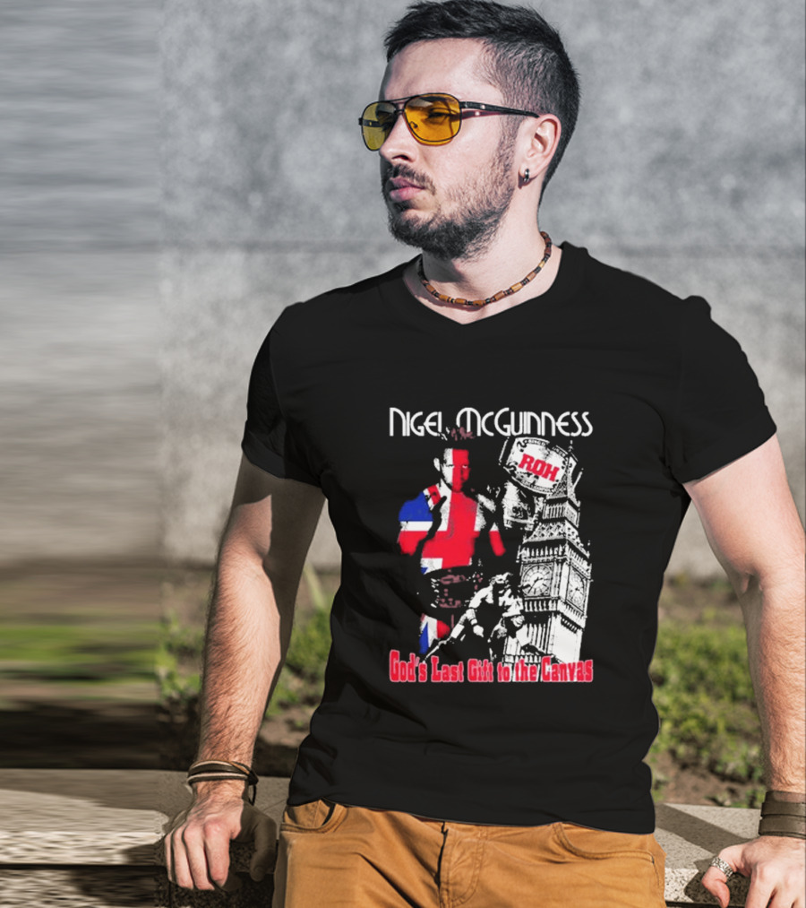 Nigel McGuinness ROH God's Last Gift To The Canvas Union Jack Big Ben T-Shirt