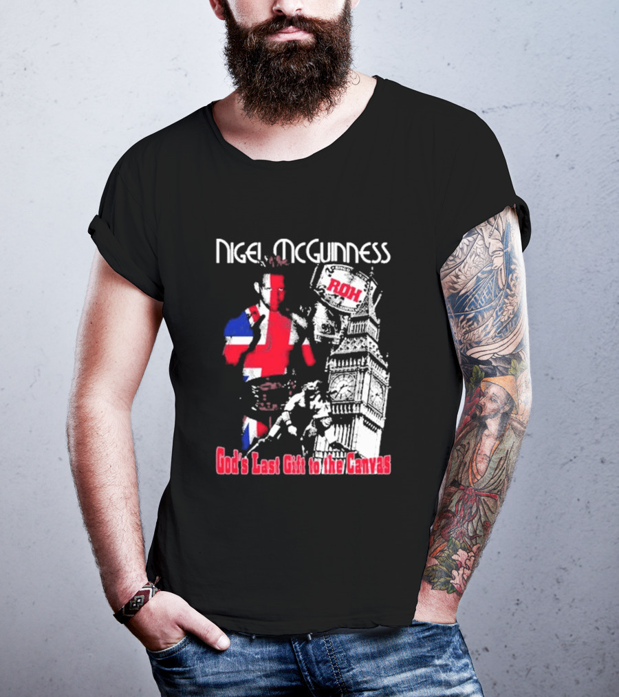 Nigel McGuinness ROH God's Last Gift To The Canvas Union Jack Big Ben T-Shirt