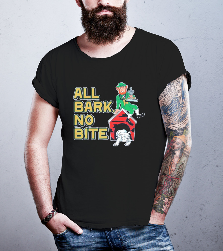 Notre Dame Fighting Irish All Bark No Bite Sugar Bowl Victory Trophy Bulldog T-Shirt
