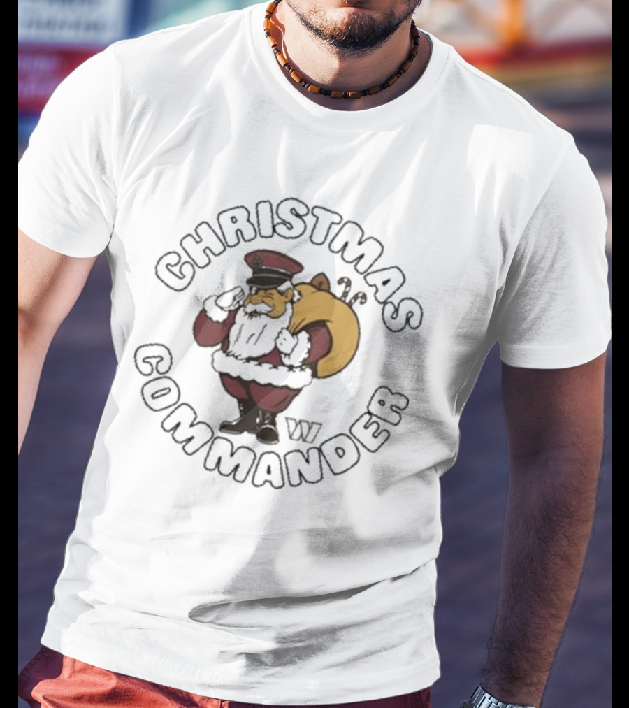 Christmas Commander Washington Commanders Santa T-Shirt
