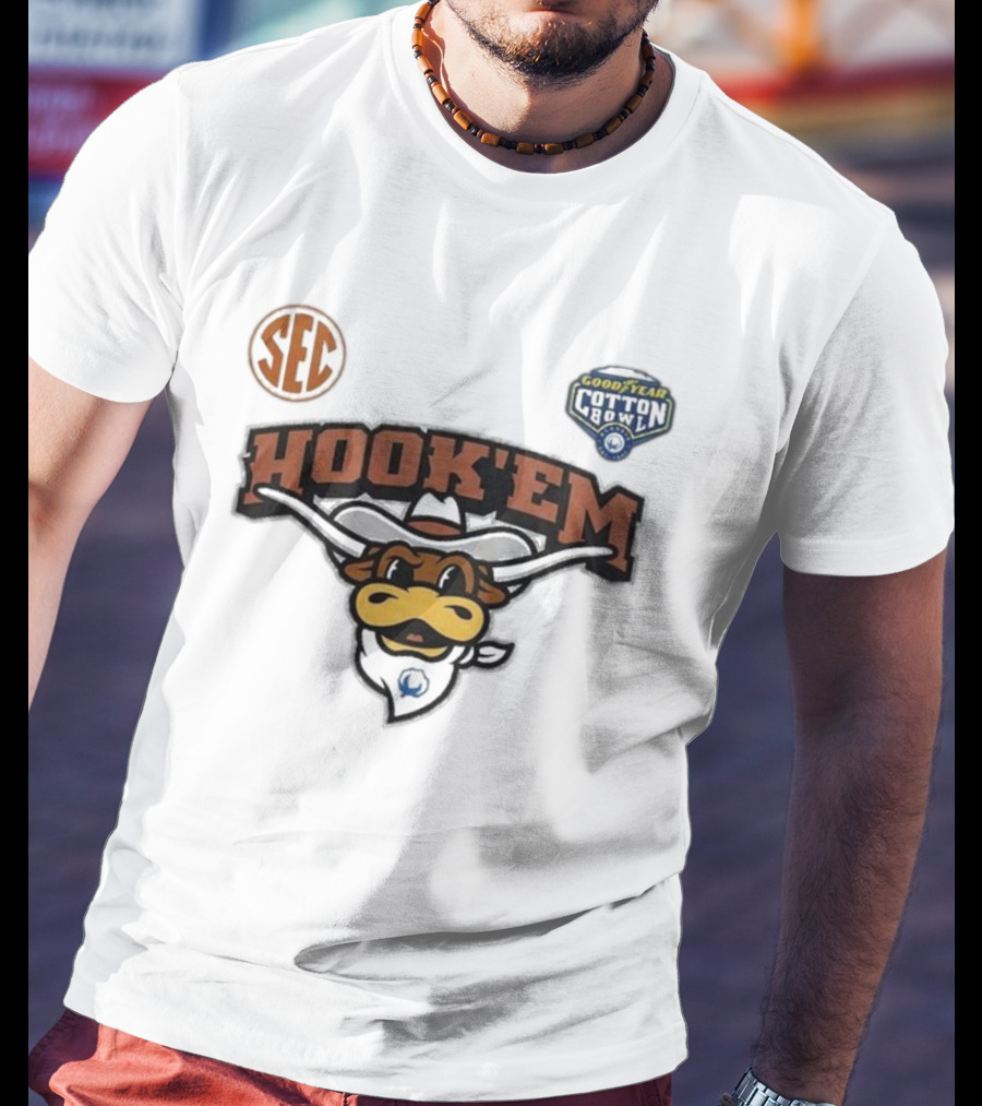 SEC Hook 'Em Texas Longhorns Goodyear Cotton Bowl 2025 T-Shirt