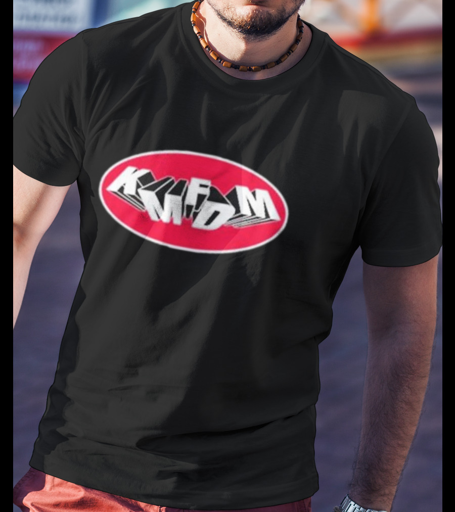 KMFDM Red Oval Tumbling Logo Kaguya’s Top Gal T-Shirt